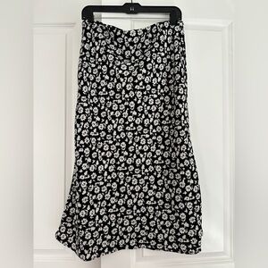 Rachel Zoe Black and White Floral Maxi Skirt